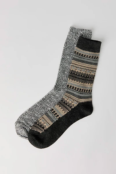 Jacquard Knit Crew Sock (2 Pack)