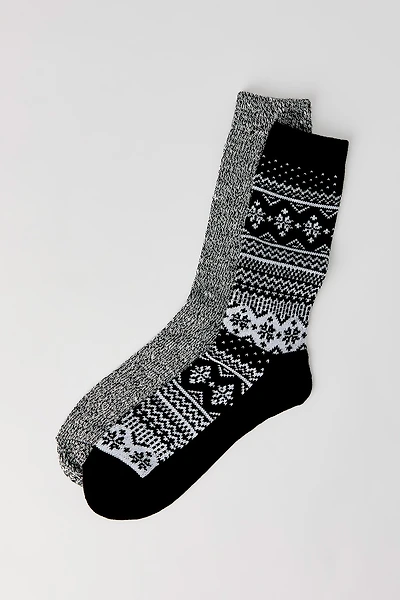 Jacquard Knit Crew Sock (2 Pack)
