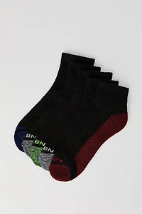 Jacquard Knit Quarter Socks (5 Pack)