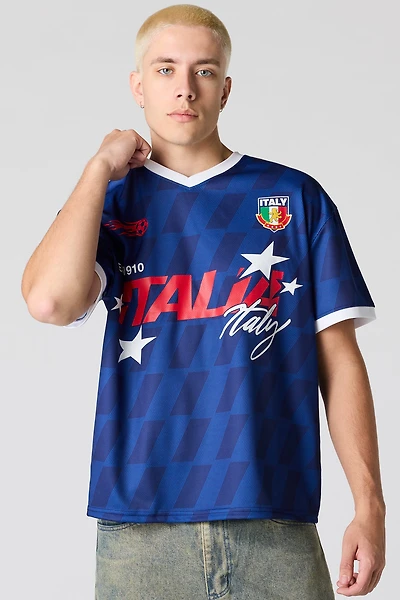 Italy Graphic Mesh Soccer Jersey