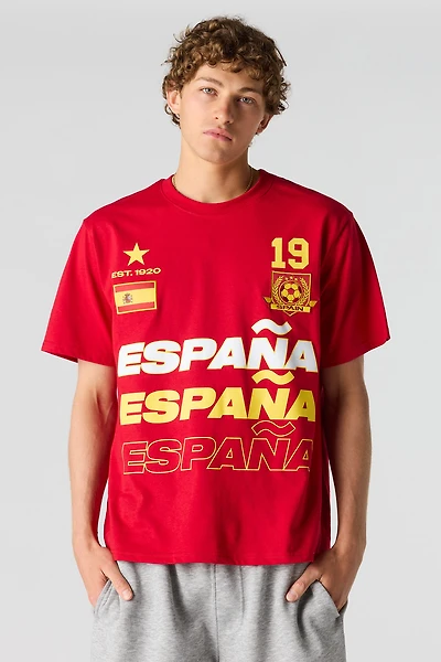 T-shirt de soccer à imprimé Espagne