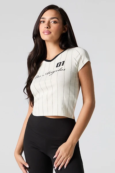 Sporty Graphic V-Neck T-Shirt