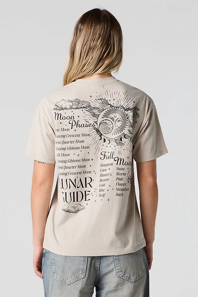 Moon Phases Graphic Boyfriend T-Shirt