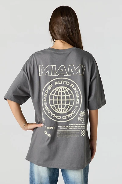 T-shirt surdimensionné en coton lourd de luxe imprimé