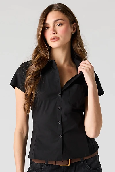 Button-Up Collared Top