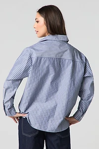 Haut boutonné surdimensionné rayé