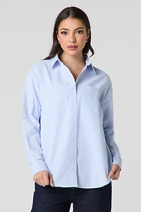 Oversized Striped Button-Up Top