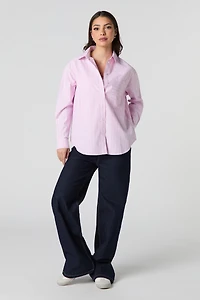 Oversized Striped Button-Up Top