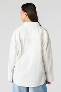 Oversized Collared Button-Up Top