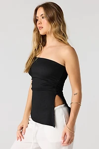 Textured Asymmetrical Tube Top