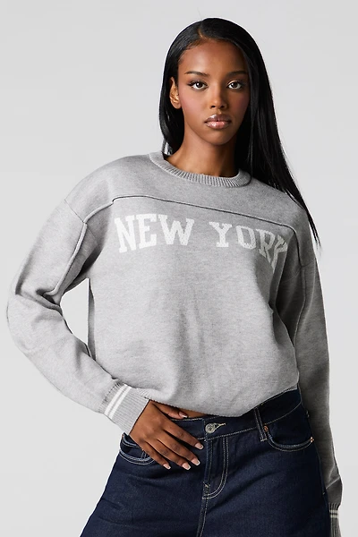 Sporty Jacquard Knit Sweater