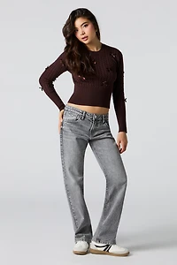 Cable Knit 3D Bow Sweater