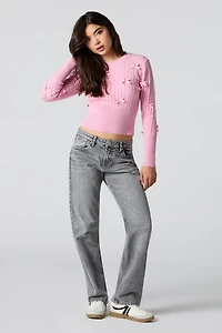 Cable Knit 3D Bow Sweater