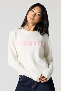 Chandail surdimensionné avec motif brodé en chenille