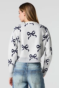 Chandail court en tricot de jacquard