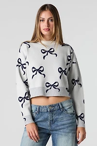 Chandail court en tricot de jacquard