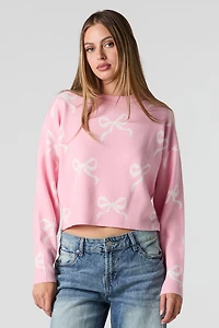 Chandail court en tricot de jacquard