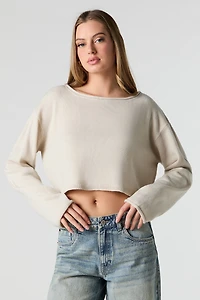 Boat Neck Cropped Sweater