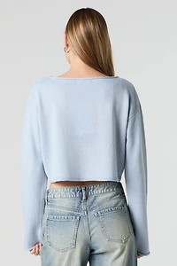 Boat Neck Cropped Sweater