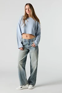 Boat Neck Cropped Sweater