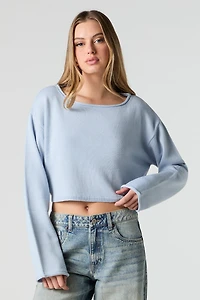 Boat Neck Cropped Sweater