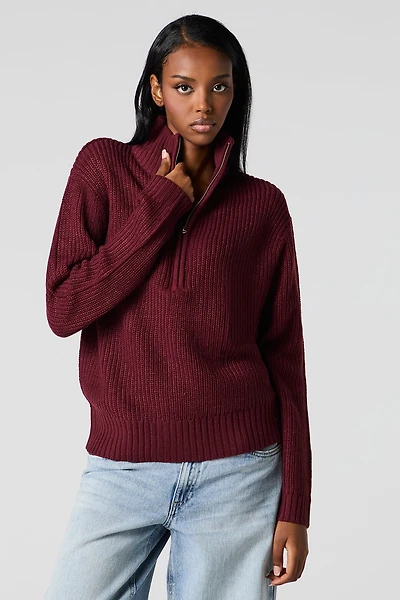 Knit Quarter Zip Sweater