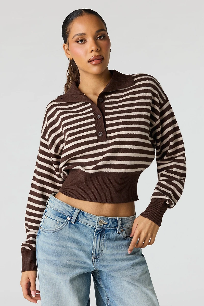 Striped Polo Sweater