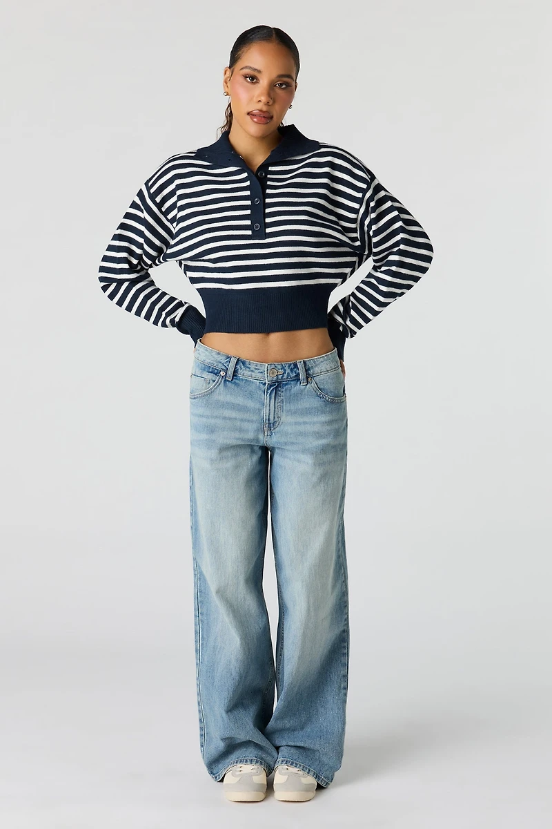 Striped Polo Sweater