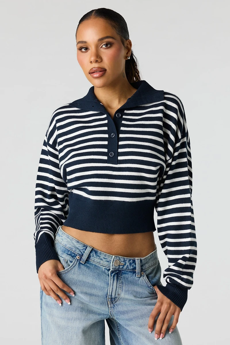 Striped Polo Sweater
