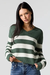 Striped V-Neck Sweater