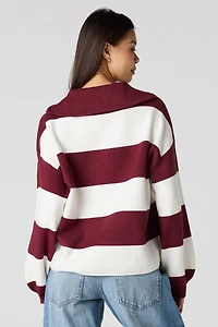 Polo rayé avec fermeture à glissière