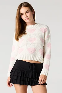 Heart Jacquard Knit Sweater