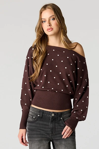 Polka Dot Dolman Sweater
