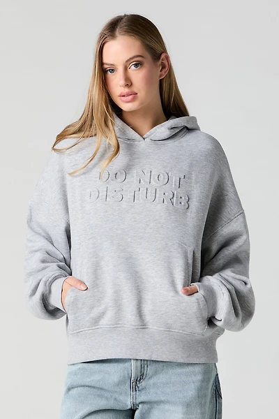 Embossed Fleece Boxy Hoodie