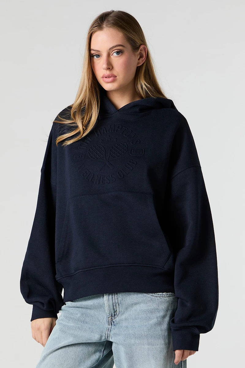 Haut à capuchon carré en molleton embossé