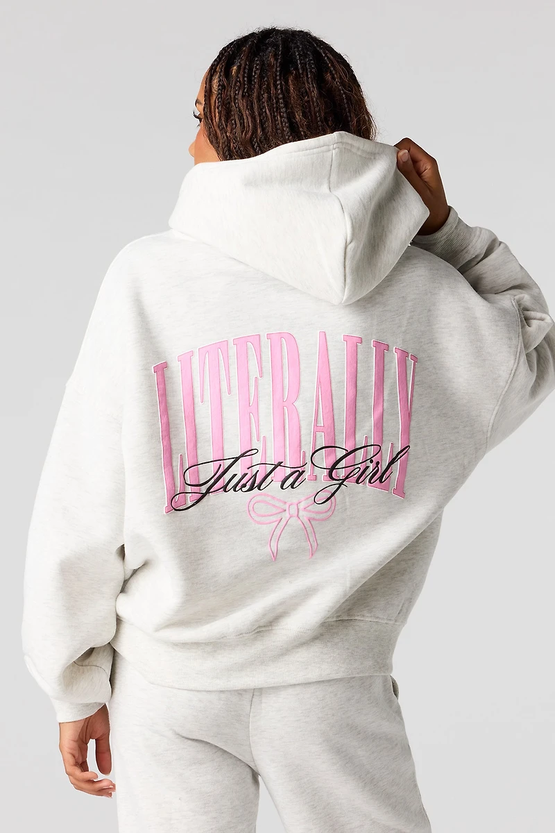 Puff Print Boxy Fleece Hoodie
