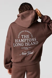 The Hamptons Embroidered Boxy Fleece Hoodie