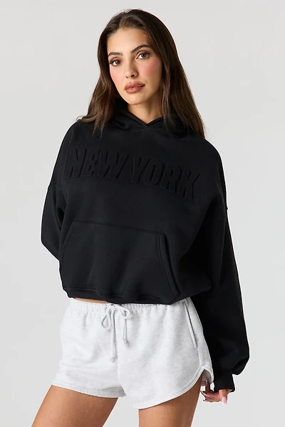 Luxe Fleece Embossed Boyfriend Hoodie