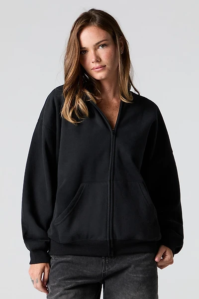 Oversized Fleece Zip-Up Hoodie