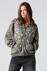 Haut surdimensionné à capuchon en molleton avec fermeture glissière