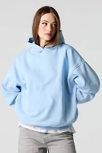 Oversized Solid Fleece Hoodie
