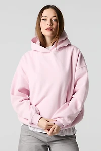 Oversized Solid Fleece Hoodie