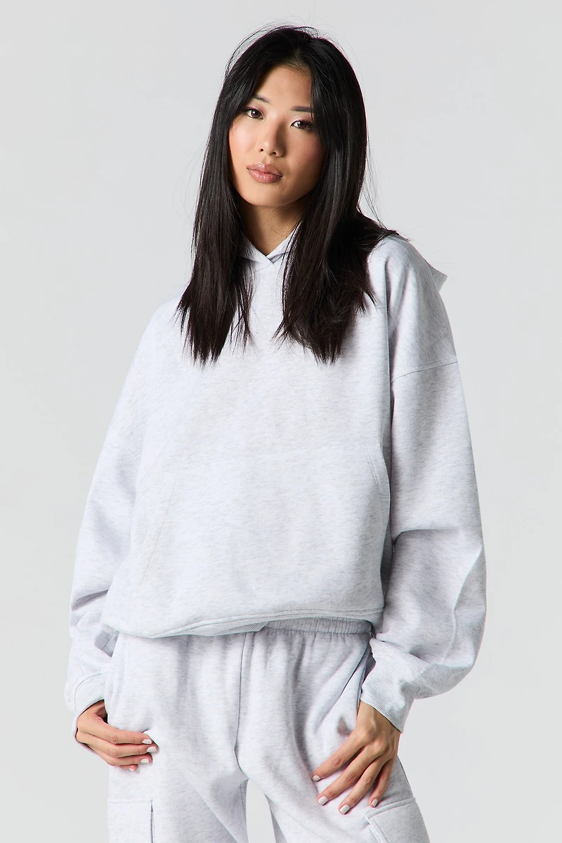 Haut à capuchon en molleton carr