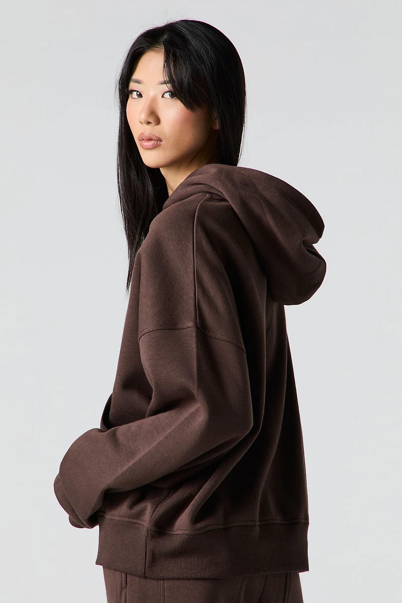 Haut à capuchon en molleton carr