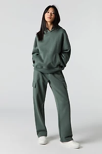 Haut à capuchon en molleton carr