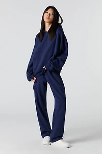 Haut à capuchon en molleton carr