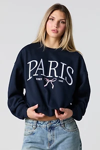 City Embroidered Boxy Fleece Sweatshirt