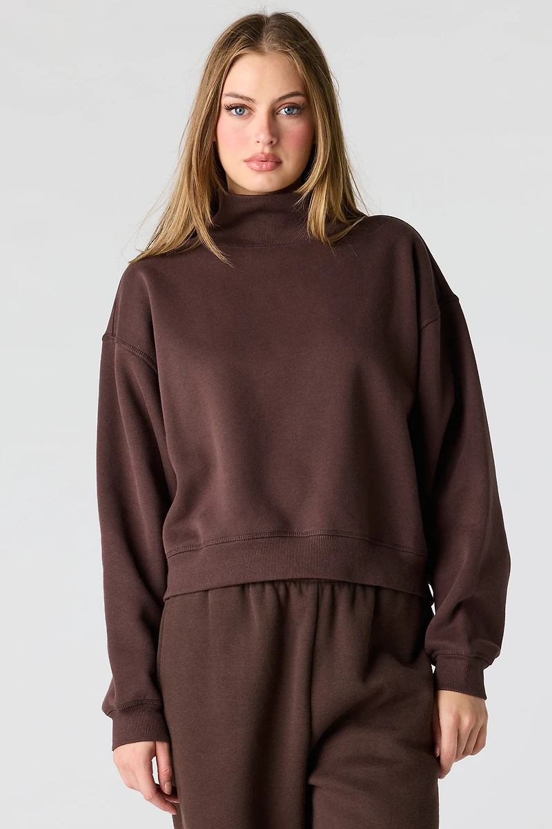 Luxe Fleece Mock Neck Sweatshirt