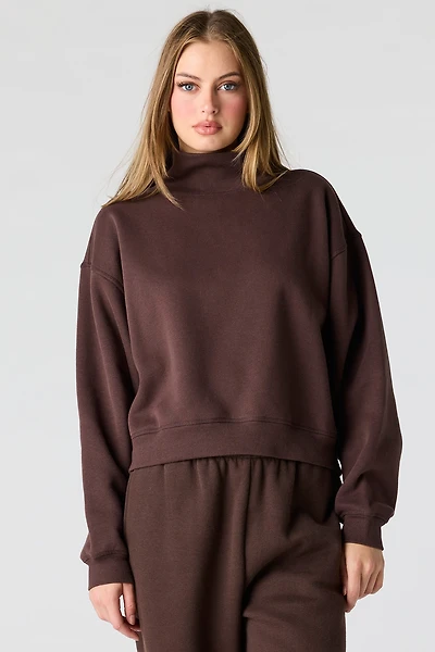 Luxe Fleece Mock Neck Sweatshirt