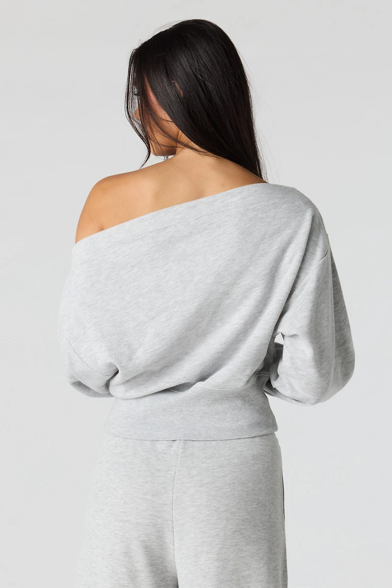 Luxe French Terry Off Shoulder Sweatshirt